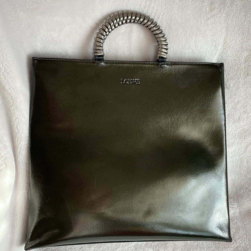 LOEWE 2way authentic with silver snake bone handle. Beautiful color. - Picture 3 of 16